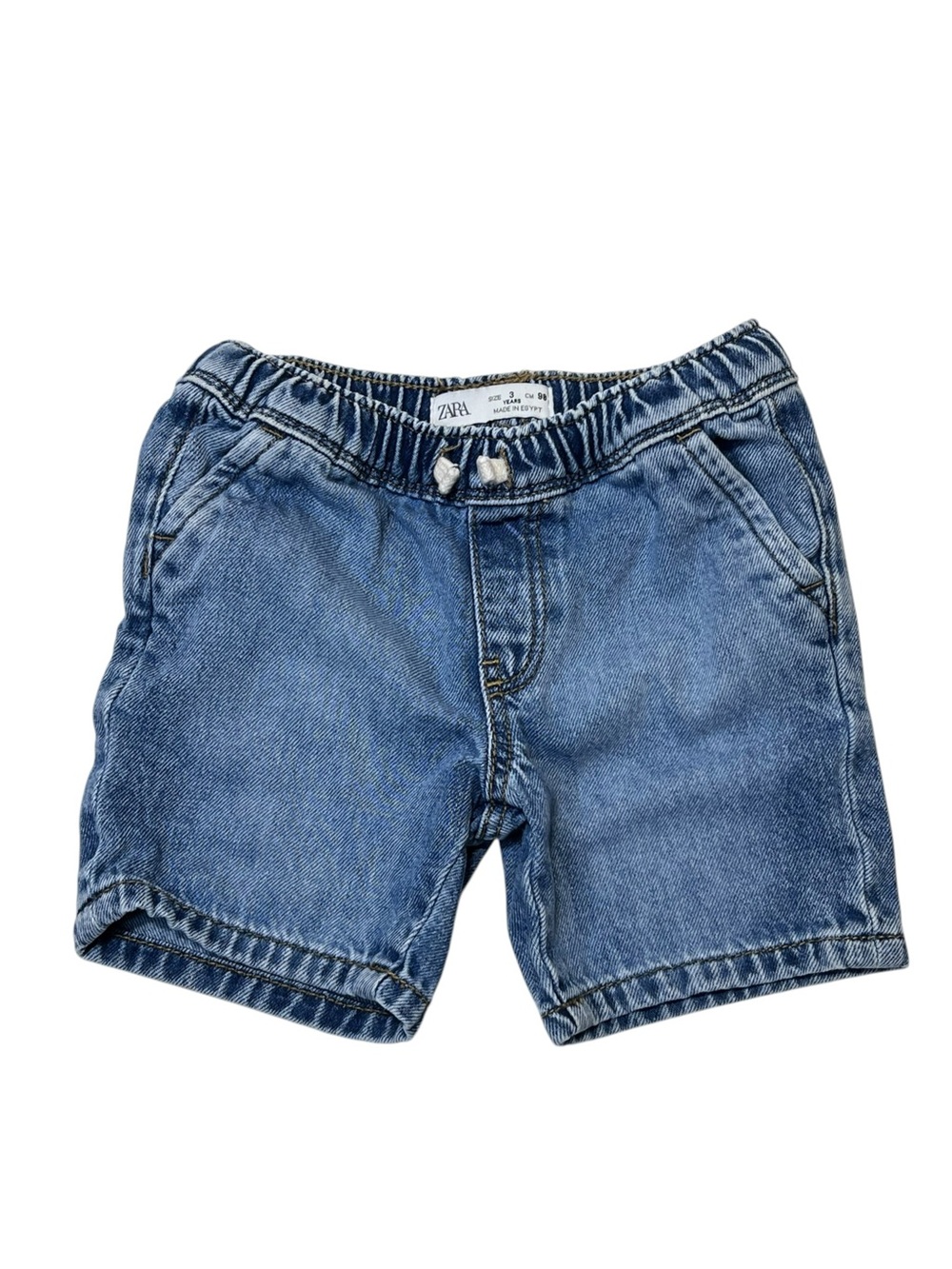 Zara Kids Light Blue Denim Drawstring Shorts